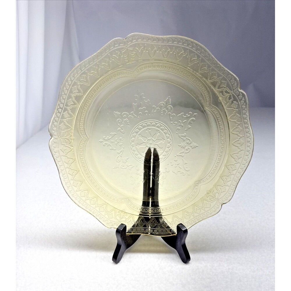 Federal Glass Patrician Spoke Amber 11" Dinner Plate Depression Glass 1930s